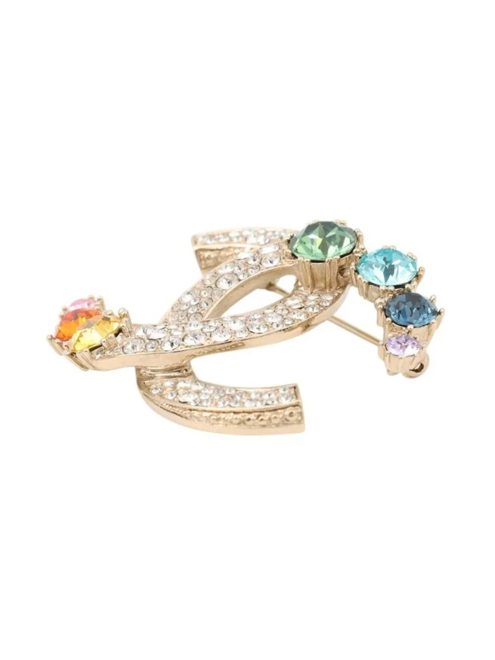 Chanel Brooch CC Logo Rhinestone